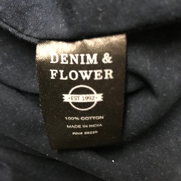 Demin & Flower Ricky Singh Long Button Down L - Picture 4 of 7